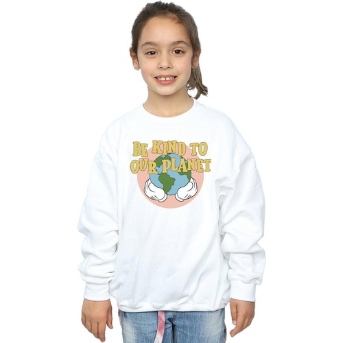 Vêtements Fille Sweats Disney Mickey Mouse Be Kind To Our Planet Blanc