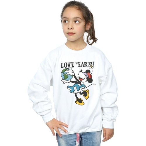 Vêtements Fille Sweats Disney Mickey Mouse Love The Earth Blanc