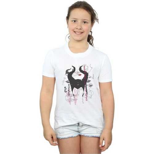 Vêtements Fille T-shirts manches longues Disney Maleficent Mistress Of Evil Growing Wild Horns Collage Blanc