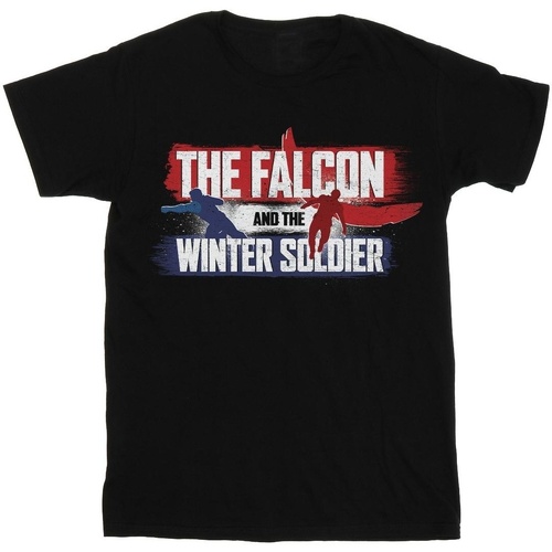 Vêtements Homme T-shirts manches longues Marvel The Falcon And The Winter Soldier Action Logo Noir