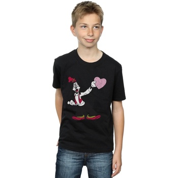 Vêtements Garçon T-shirts manches courtes Disney Goofy Love Heart Noir