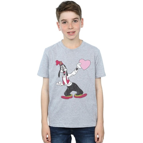 Vêtements Garçon T-shirts manches courtes Disney Goofy Love Heart Gris