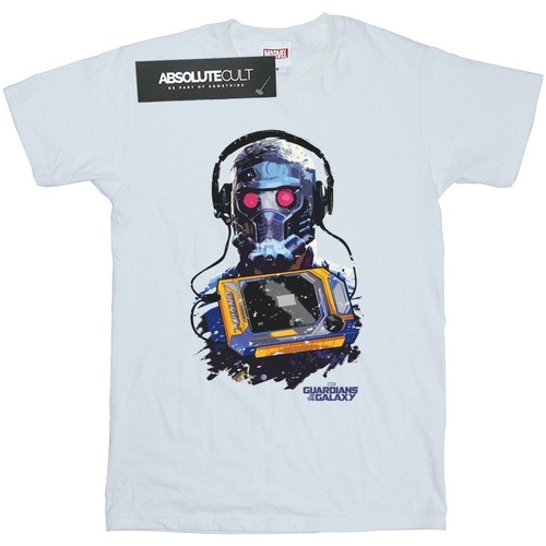 Vêtements Homme T-shirts manches longues Marvel Guardians Of The Galaxy Star Lord Cassette Blanc