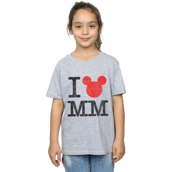 Vêtements Fille T-shirts manches longues Disney Mickey Mouse I Love Mickey Gris