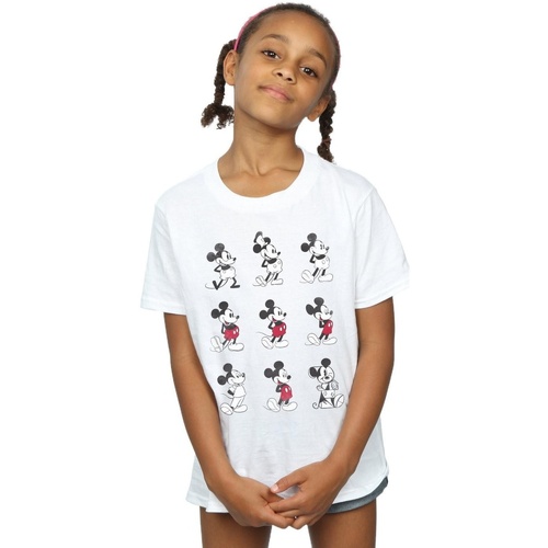 Vêtements Fille T-shirts manches longues Disney Mickey Mouse Evolution Blanc