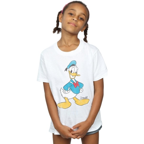 Vêtements Fille T-shirts manches longues Disney Classic Donald Duck Blanc