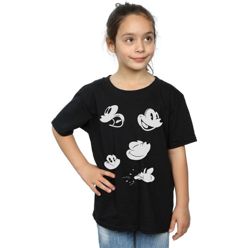 Vêtements Fille T-shirts manches longues Disney Mickey Mouse Faces Noir