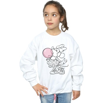 Vêtements Fille Sweats Disney Minnie Mouse Gum Bubble Blanc