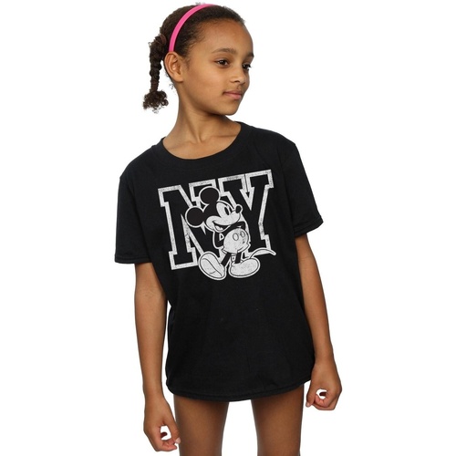 Vêtements Fille T-shirts manches longues Disney Mickey Mouse NY Kicking Noir
