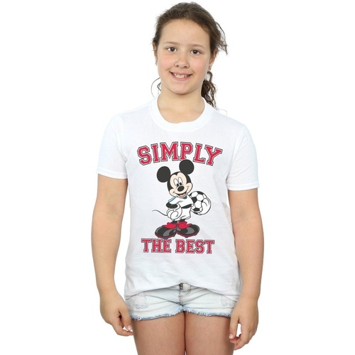 Vêtements Fille T-shirts manches longues Disney Mickey Mouse Simply The Best Blanc