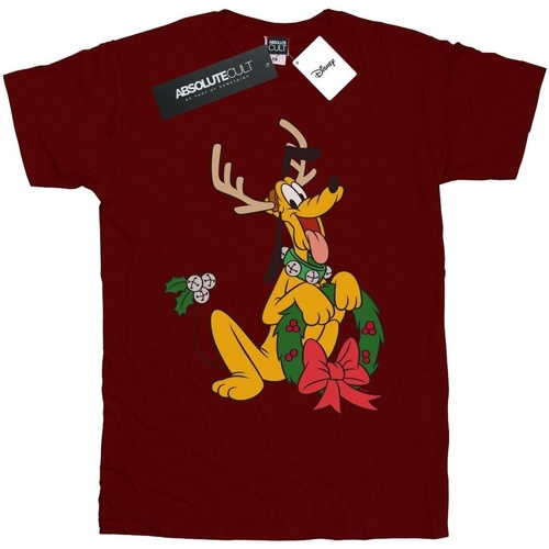Vêtements Garçon T-shirts manches courtes Disney Pluto Christmas Reindeer Multicolore