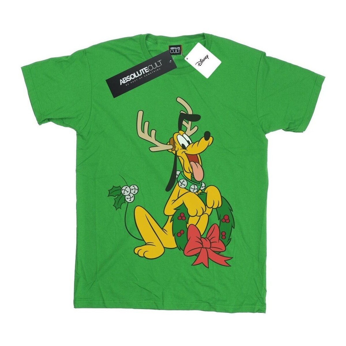 Vêtements Garçon T-shirts manches courtes Disney Pluto Christmas Reindeer Vert