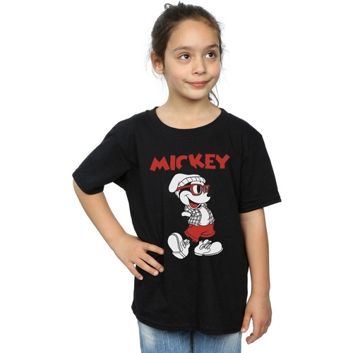 Vêtements Fille T-shirts manches longues Disney Mickey Mouse Hipster Noir