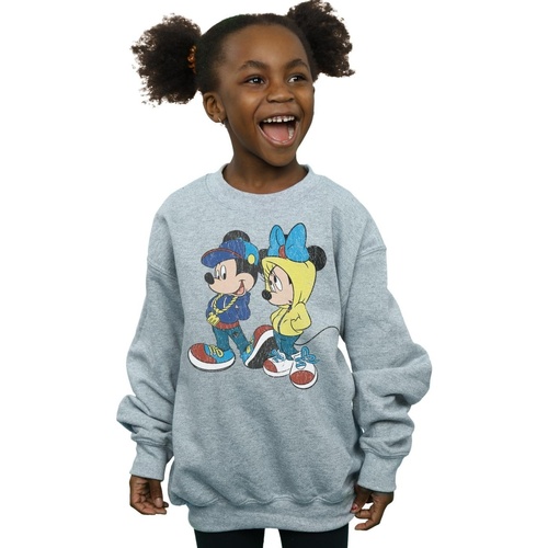 Vêtements Fille Sweats Disney Mickey And Minnie Mouse Pose Gris