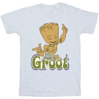 Vêtements Homme T-shirts manches longues Guardians Of The Galaxy Groot Dancing Blanc