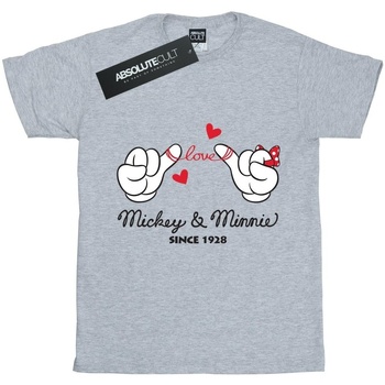 Vêtements Fille T-shirts manches longues Disney Mickey Mouse Love Hands Gris