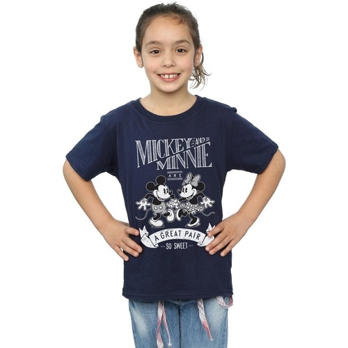 Vêtements Fille T-shirts manches longues Disney Mickey And Minnie Mouse Great Pair Bleu