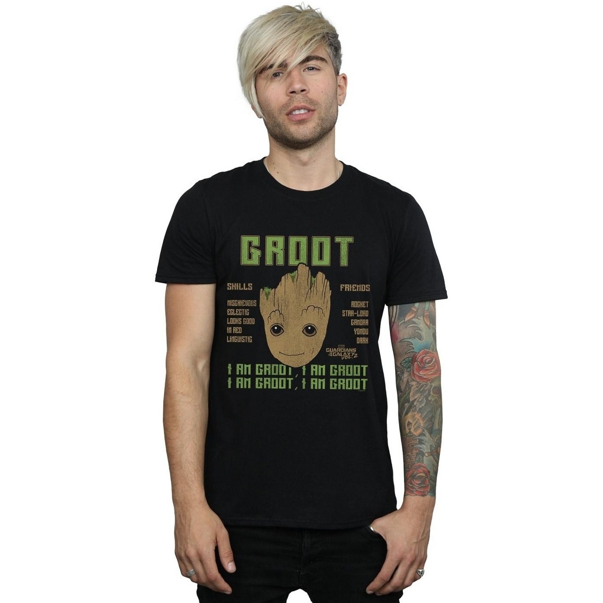 Vêtements Homme T-shirts manches longues Marvel Guardians Of The Galaxy Vol. 2 Groot Skills Noir