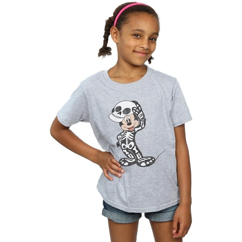 Vêtements Fille T-shirts manches longues Disney Mickey Mouse Skeleton Gris