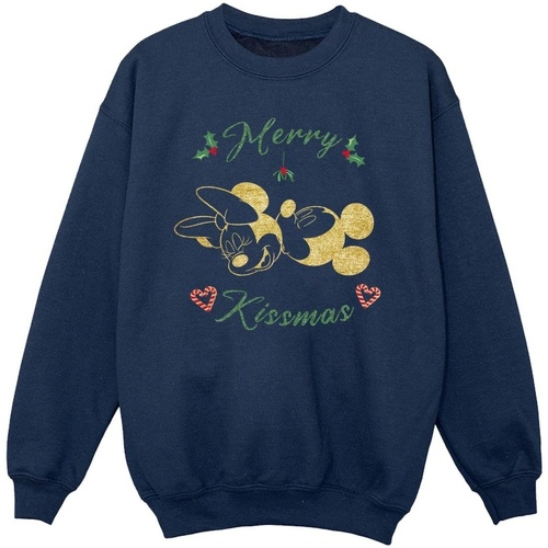 Vêtements Fille Sweats Disney Mickey Mouse Merry Kissmas Bleu
