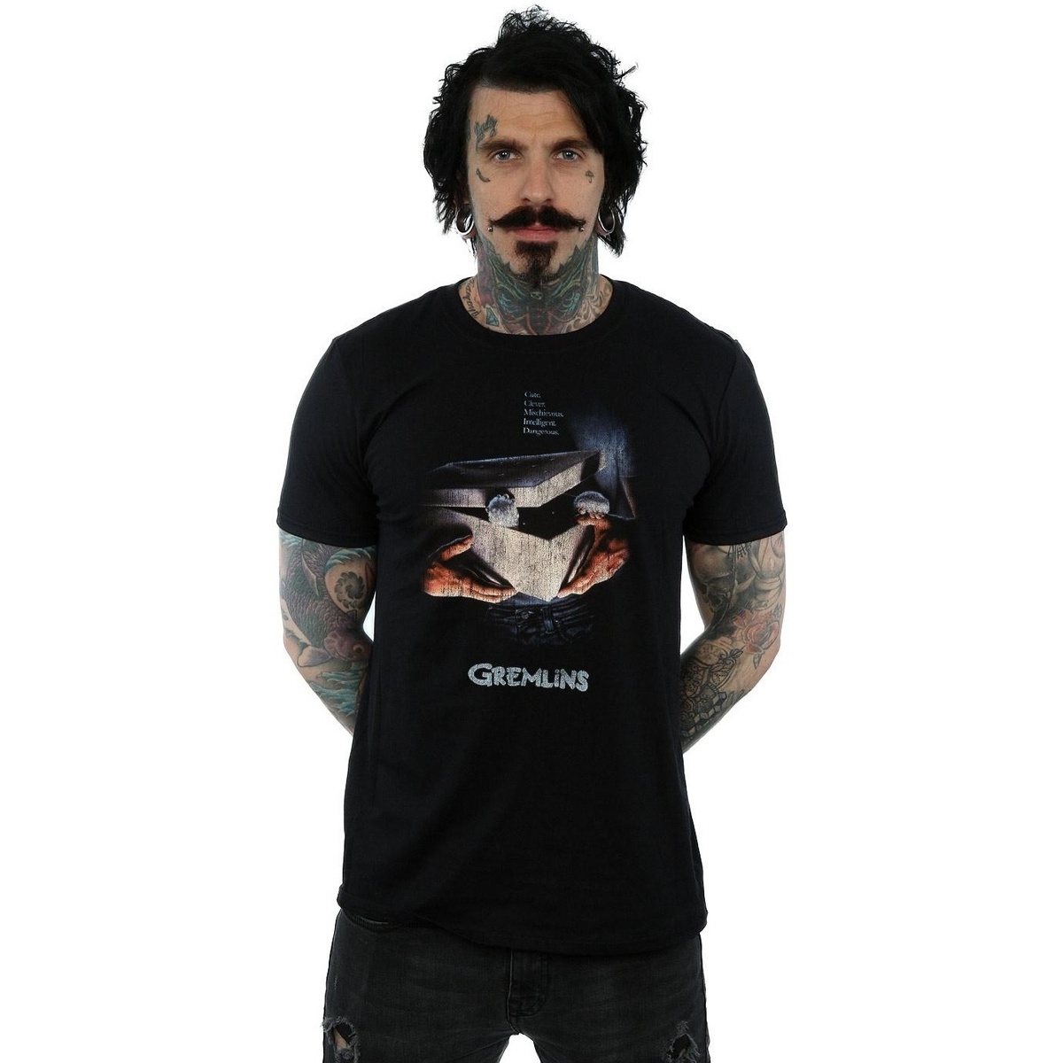 Vêtements Homme T-shirts manches longues Gremlins Gizmo Distressed Poster Noir