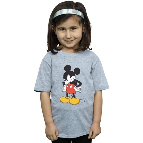 Vêtements Fille T-shirts manches longues Disney Mickey Mouse Angry Look Down Gris