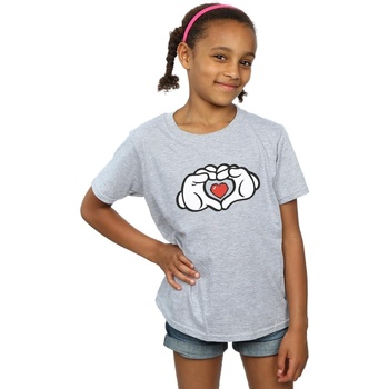 Vêtements Fille T-shirts manches longues Disney Mickey Mouse Heart Hands Gris