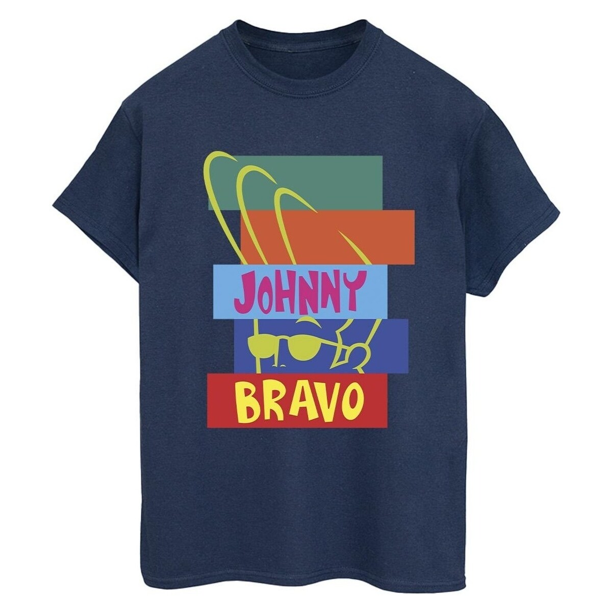 Vêtements Femme T-shirts manches longues Johnny Bravo Rectangle Pop Art Bleu