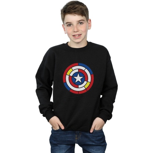 Vêtements Garçon Sweats Marvel Captain America Stained Glass Shield Noir