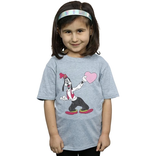 Vêtements Fille T-shirts manches longues Disney Goofy Love Heart Gris