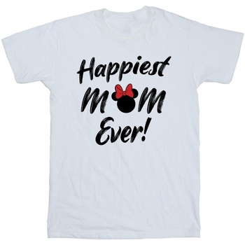 Vêtements Garçon T-shirts manches courtes Disney Minnie Mouse Happiest Mom Ever Blanc