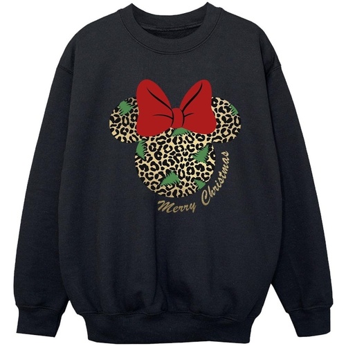 Vêtements Fille Sweats Disney Minnie Mouse Leopard Christmas Noir