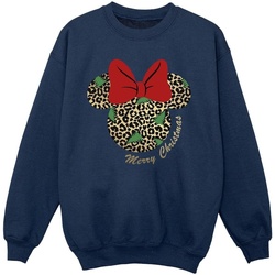 Vêtements Fille Sweats Disney Minnie Mouse Leopard Christmas Bleu
