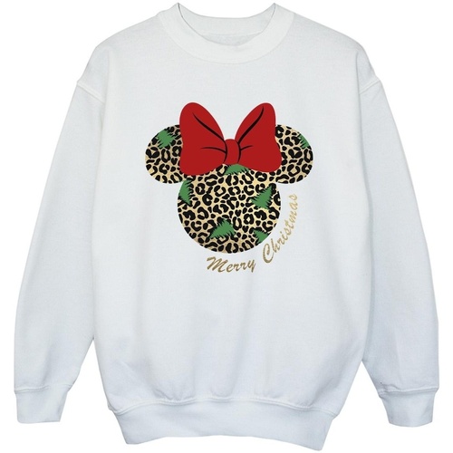 Vêtements Fille Sweats Disney Minnie Mouse Leopard Christmas Blanc