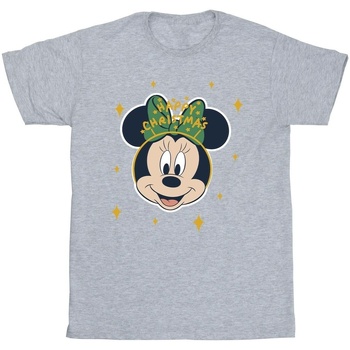Vêtements Garçon T-shirts manches courtes Disney Minnie Mouse Happy Christmas Gris
