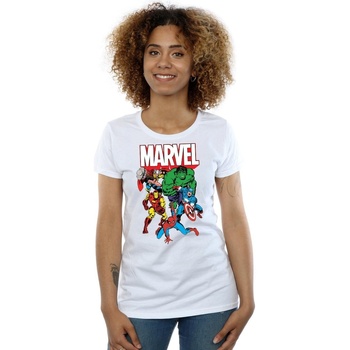Vêtements Femme T-shirts manches longues Marvel Hero Group Blanc
