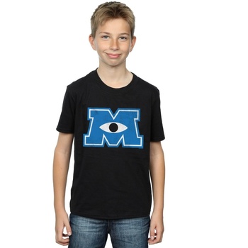Vêtements Garçon T-shirts manches courtes Disney Monsters University Monster M Noir