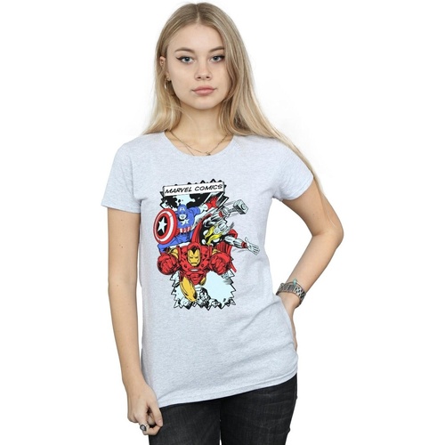 Vêtements Femme T-shirts manches longues Marvel Comic Characters Gris