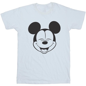 Vêtements Fille T-shirts manches longues Disney Mickey Mouse Closed Eyes Blanc