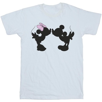Vêtements Fille T-shirts manches longues Disney Mickey Minnie Kiss Silhouette Blanc
