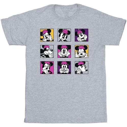 Vêtements Fille T-shirts manches longues Disney Minnie Mouse Squares Gris