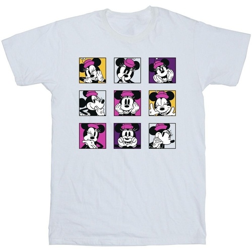 Vêtements Fille T-shirts manches longues Disney Minnie Mouse Squares Blanc
