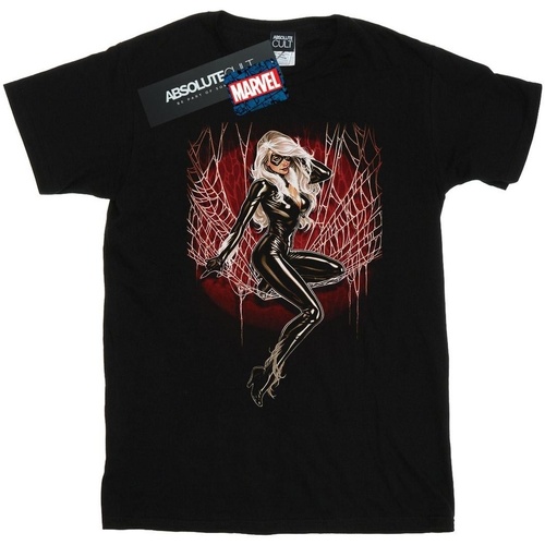 Vêtements Garçon T-shirts manches courtes Marvel Black Cat Spider Web Noir