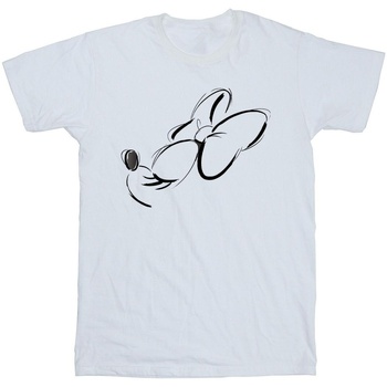 Vêtements Fille T-shirts manches longues Disney Minnie Mouse Nose Up Blanc