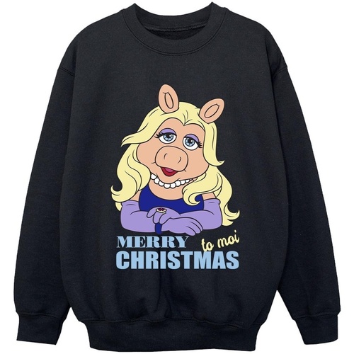Vêtements Garçon Sweats Disney Muppets Miss Piggy Queen of Holidays Noir
