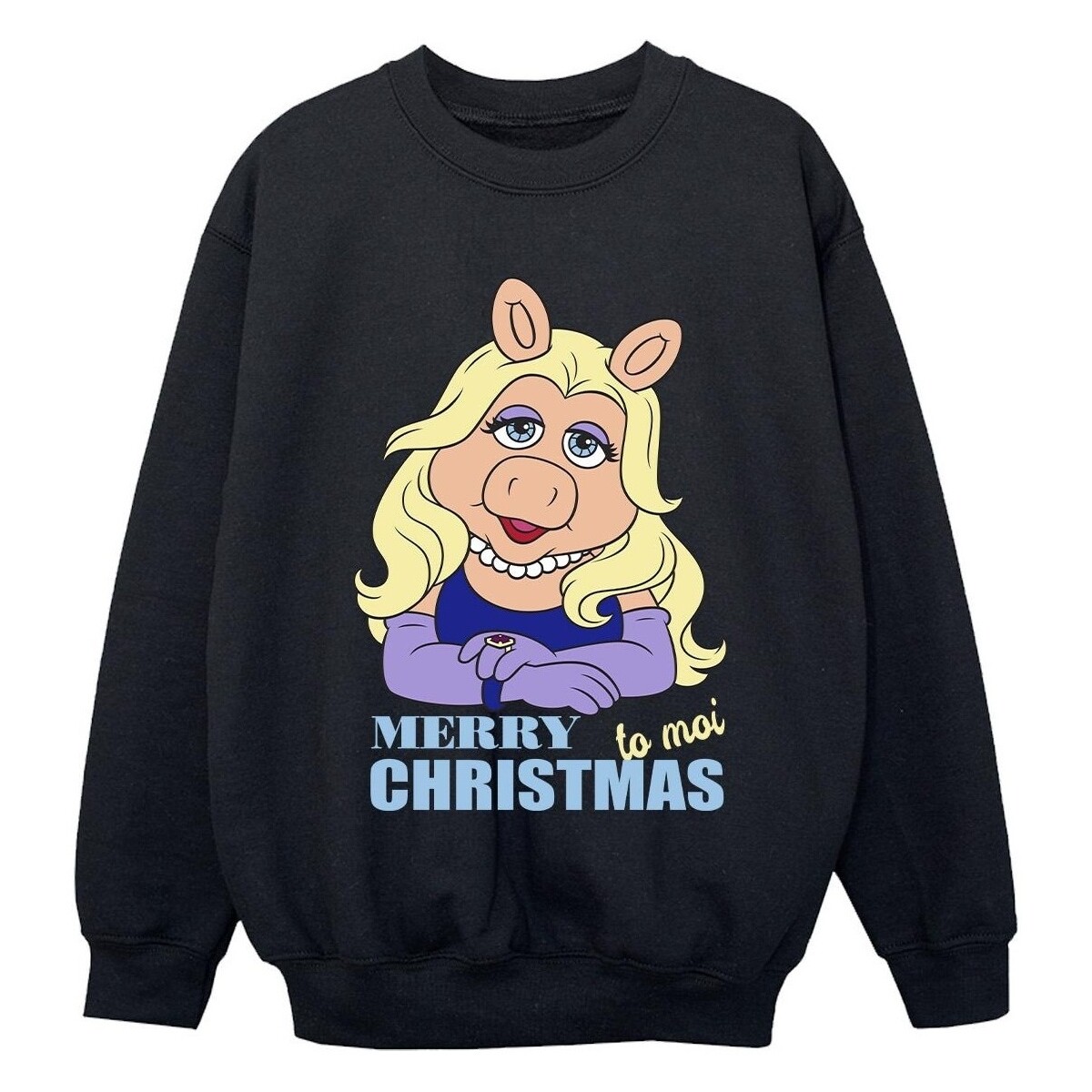 Vêtements Garçon Sweats Disney Muppets Miss Piggy Queen of Holidays Noir