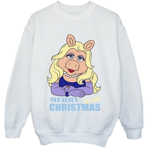 Vêtements Garçon Sweats Disney Muppets Miss Piggy Queen of Holidays Blanc