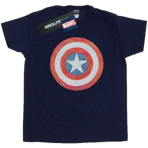 Vêtements Garçon T-shirts manches courtes Marvel Captain America Sketched Shield Bleu