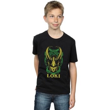 Vêtements Garçon T-shirts manches courtes Marvel Loki Badge Noir