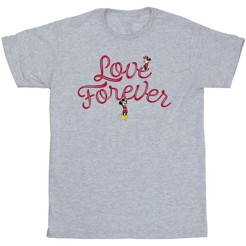 Vêtements Fille T-shirts manches longues Disney Mickey Mouse Love Forever Gris